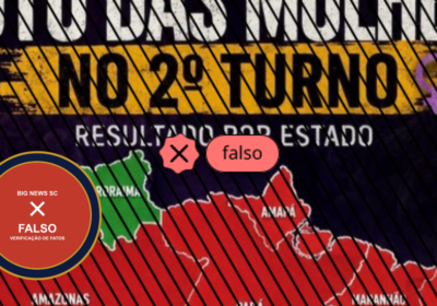 Mapa que alega mostrar votação feminina em 2022 é falso