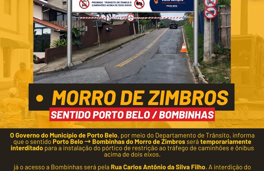 Morro de Zimbros terá interdição temporária para garantir segurança viária