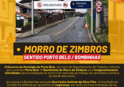 Morro de Zimbros terá interdição temporária para garantir segurança viária