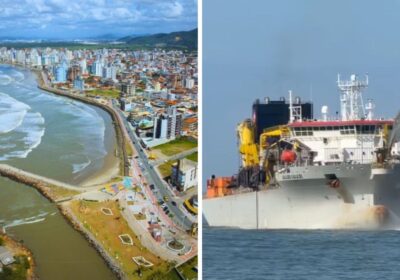 Praia do Gravatá em Navegantes recebe ‘aspirador gigante’ para alargamento