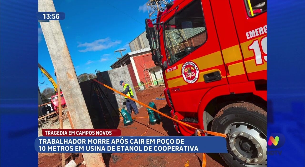Tragédia em obra de usina de etanol em Santa Catarina: homem morre após queda de poço