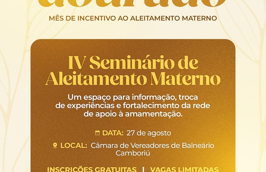 Balneário Camboriú realiza IV Seminário de Aleitamento Materno no dia 27 de agosto