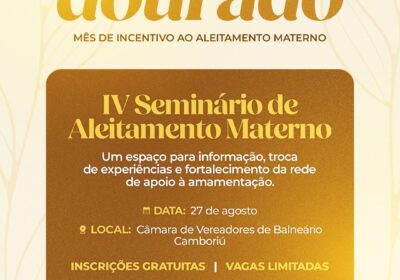 Balneário Camboriú realiza IV Seminário de Aleitamento Materno no dia 27 de agosto