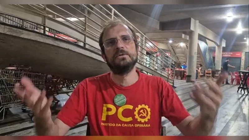 Candidato do PCO ao governo de Minas compara perseguição do STF a bolsonaristas com casos de Lula e Dilma